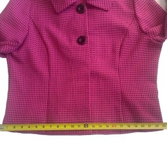 Vintage En french Pink & Black Checkered Textured Jacket Plus Size 18 - Picture 8 of 9